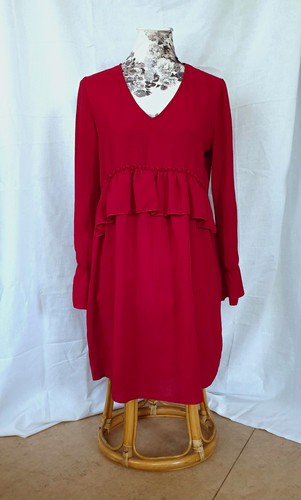 Boohoo linien kleid rot gr - kleid,