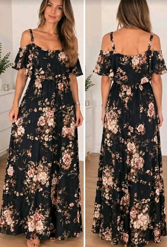 Damen maxikleid lang - maxikleid, carmen