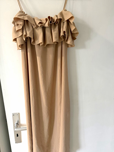 Zara maxikleid beige lang - zara, 38