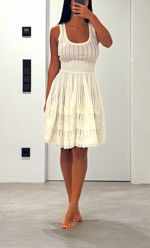 Alaïa damen strickkleid - damen, weiß