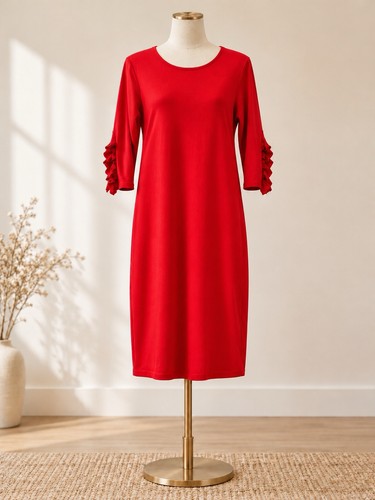 Kleid damen rot m mit - kleid,