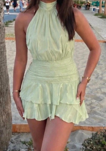 Damen minikleid kurz grün - minikleid,