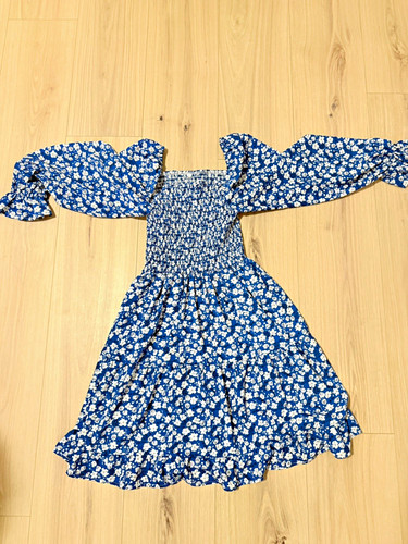 Damen kleid m blau - s/m, blau/weiß