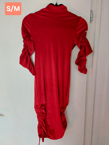 Damen abendkleid midi rot - midi,