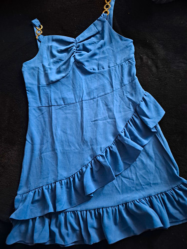 Damen minikleid blau kurz - blau,