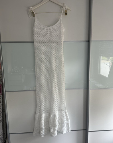 Damen maxikleid weiß strick - damen,