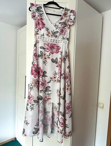Damen maxikleid lang weiß - maxikleid,