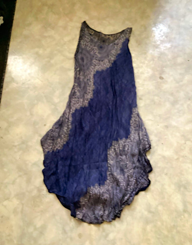Damen midikleid midi blau grau - midi, blau/grau