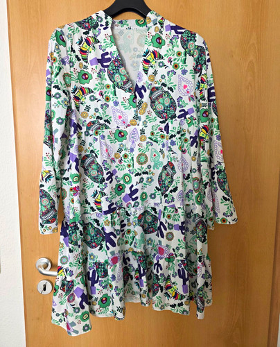 Damen tunika kleid midi - tunika-kleid, l