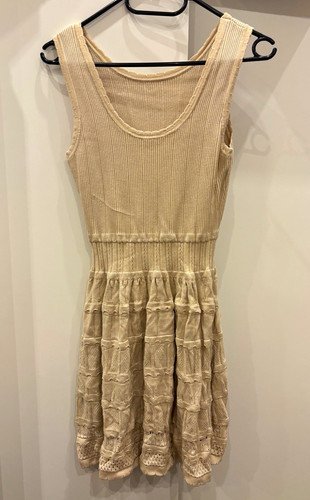 Damen skater strickkleid beige - damen,