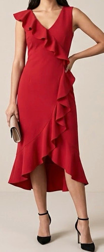 Mymo rotes kleid mit rüschen - rotes,