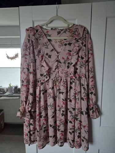 Kleid rosa geblümt - , a-linie