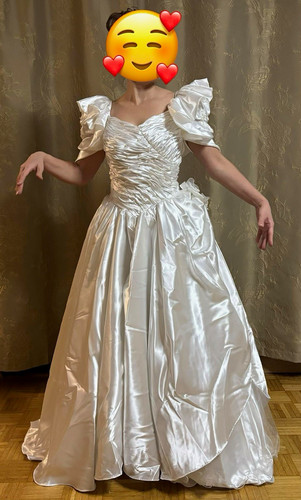 Brautkleid linie satin weiß - brautkleid,