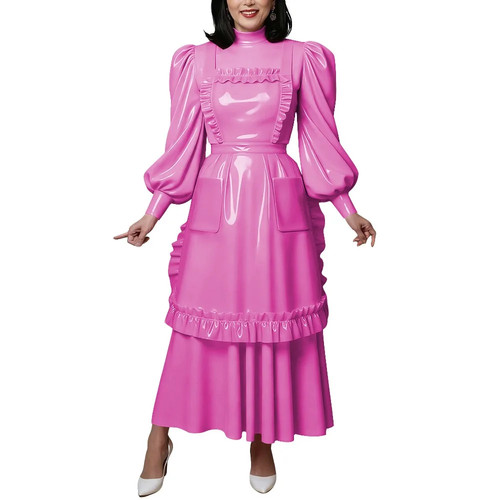 Pvc brautjungfernkleid mit - pvc,