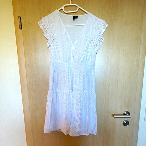 Damen kleid spitze weiß - spitze, kurz