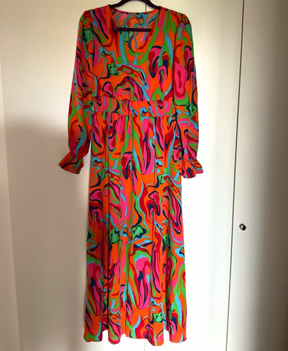 Kleid maxi flower - kleid, 70er