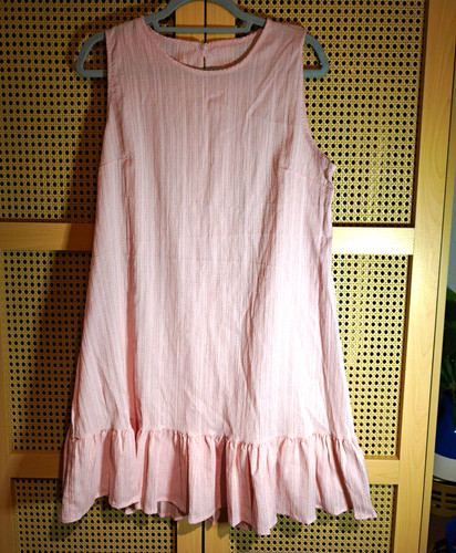 Damen linie kleid rosa kurz - rosa,