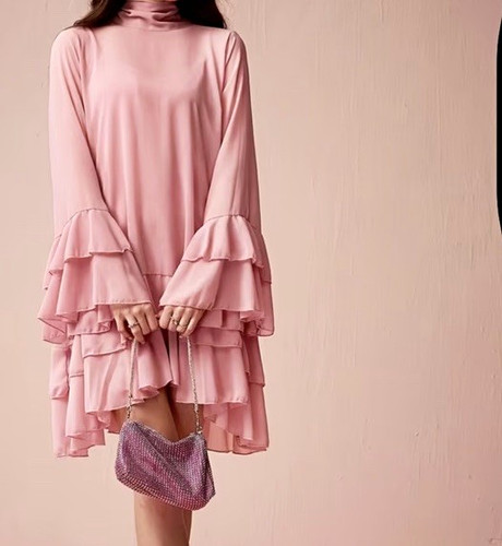 Damen kleid linie - damen, rosa