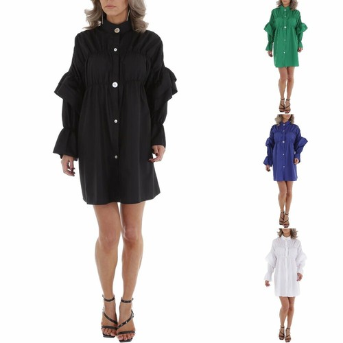 Damen rüschen knöpfe kleid - damen,