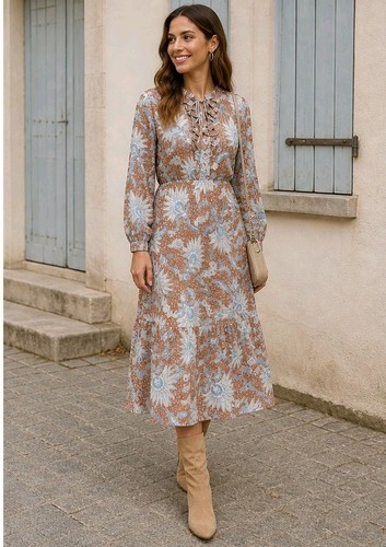 Damen maxi kleid rüschen - maxi,