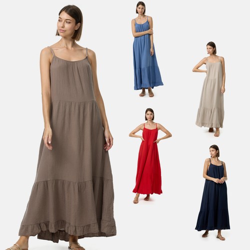 Maxikleid midikleid musselin - maxikleid,